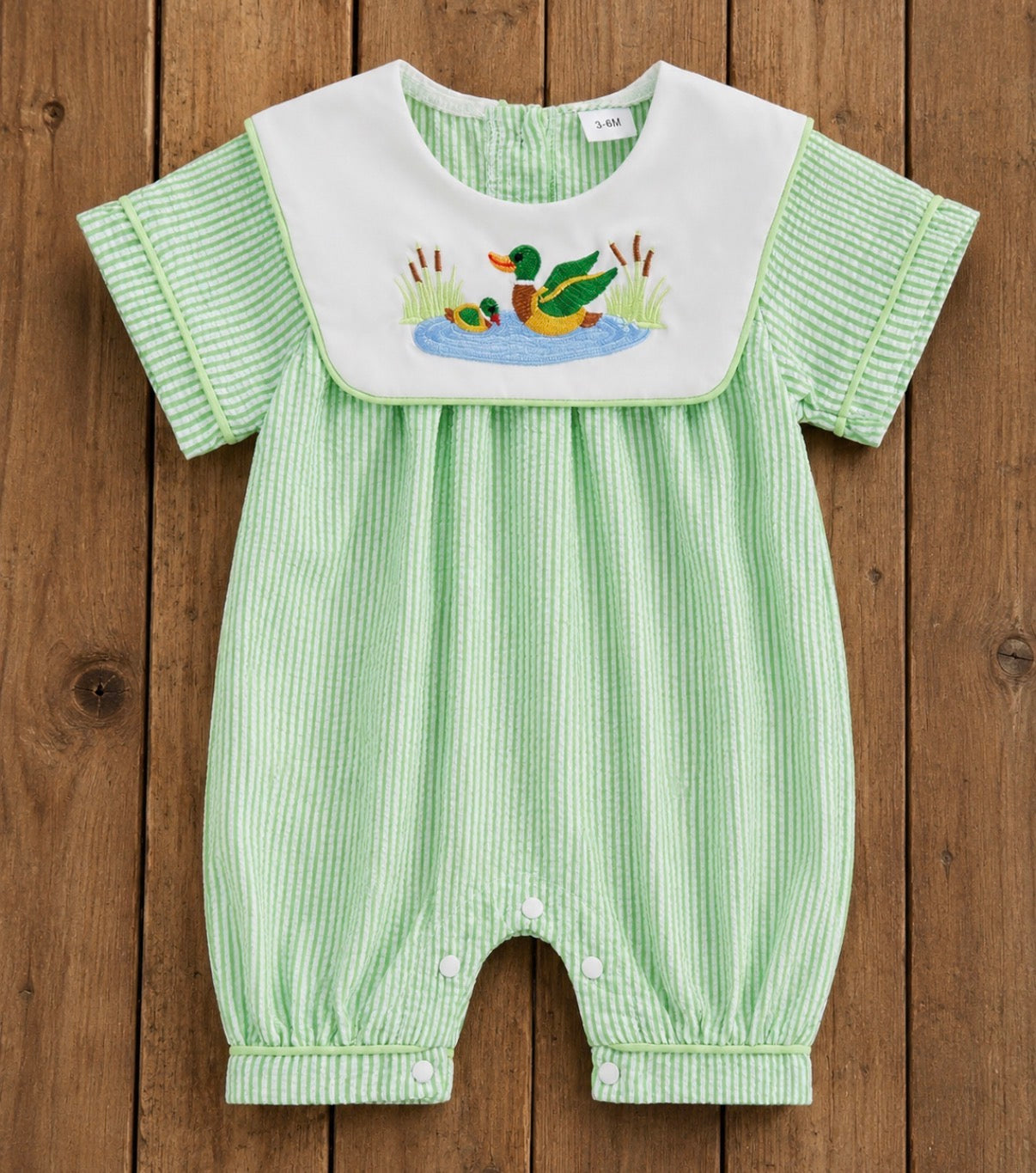 Duck smocked romper