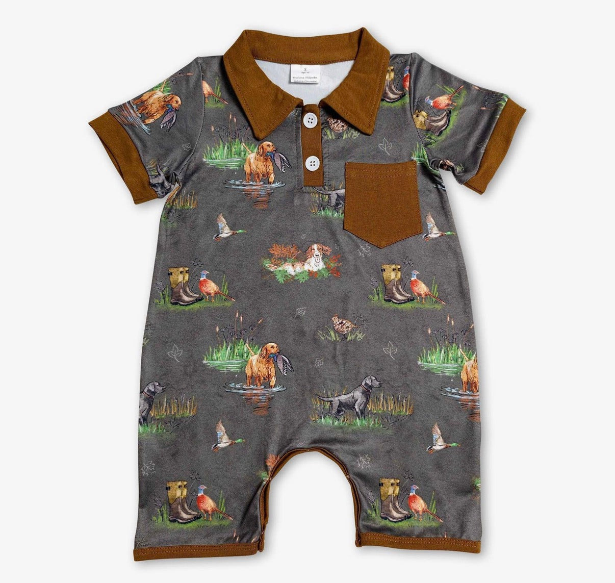 Duck dog romper short sleeve
