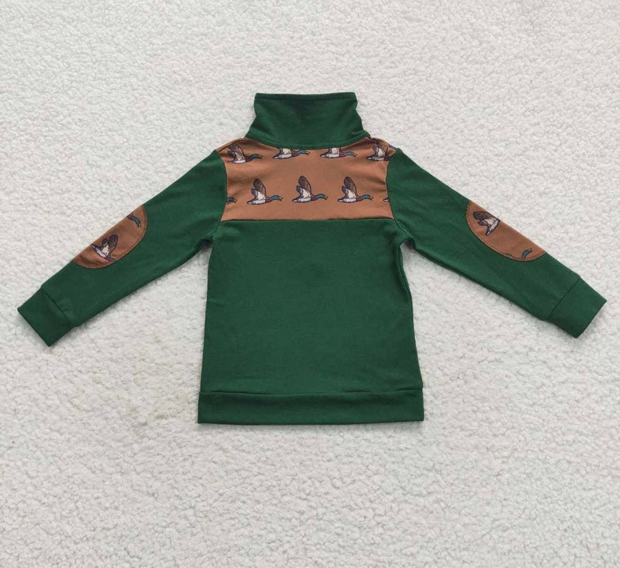 Green duck padded pullover