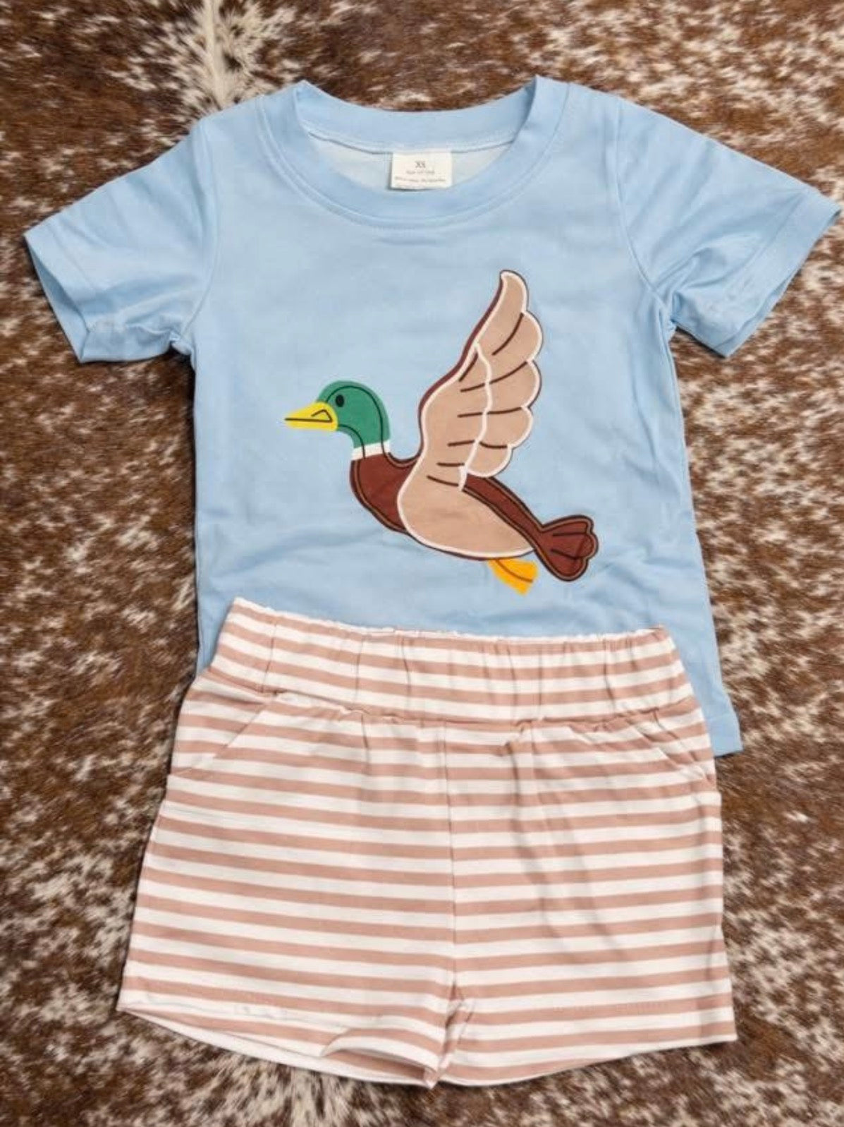 Duck stripe short set