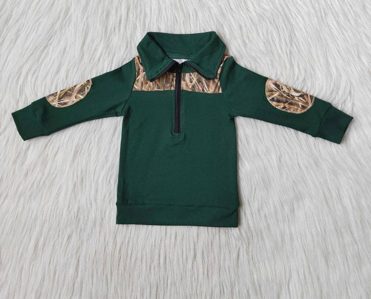 Camo green padded pullover