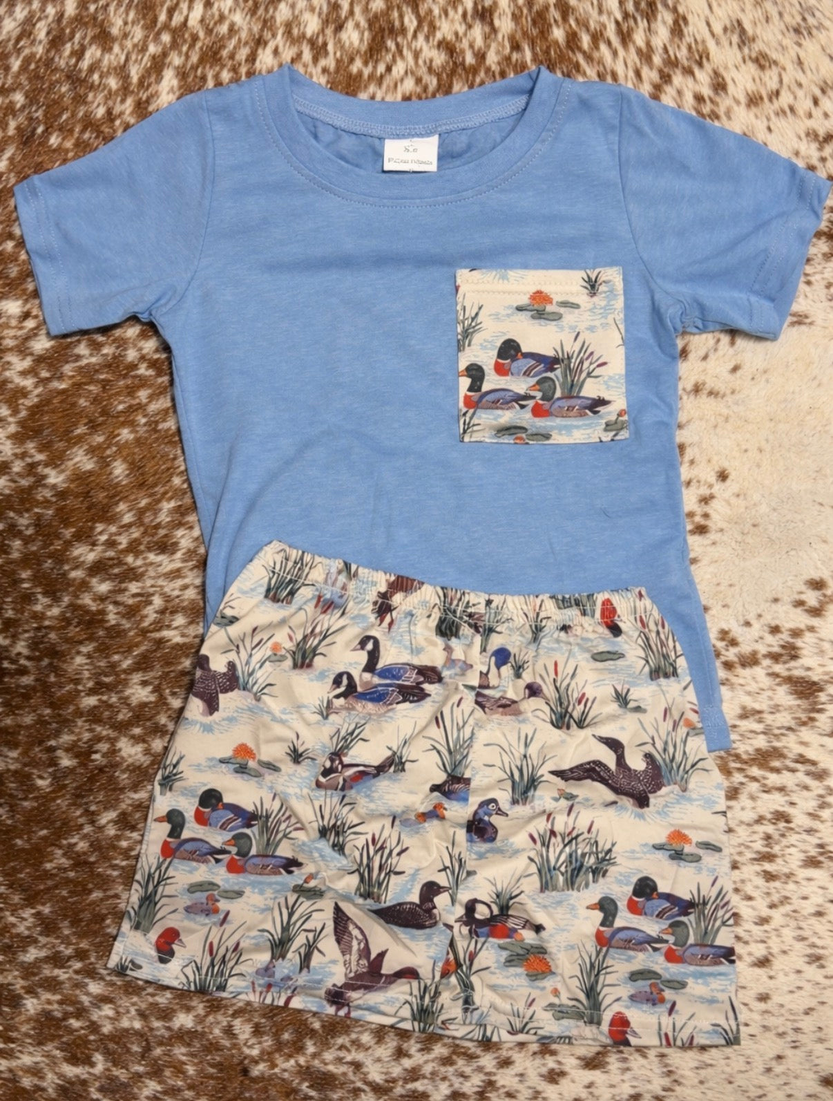 Blue duck short set