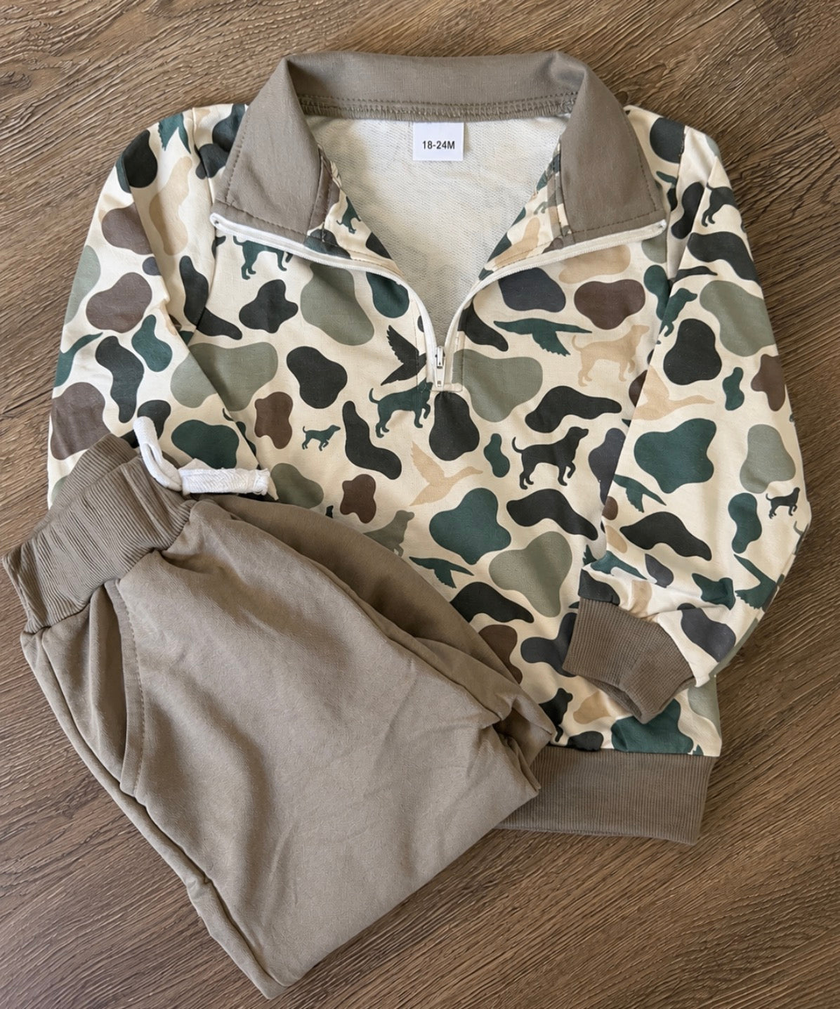 Long sleeve camo dog/duck set