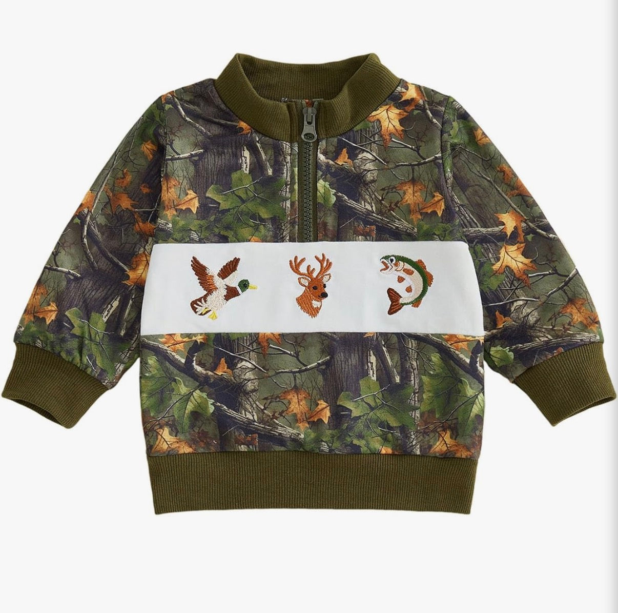 Camo Zipper Sweatshirt