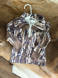 Brown elbow pad pullover