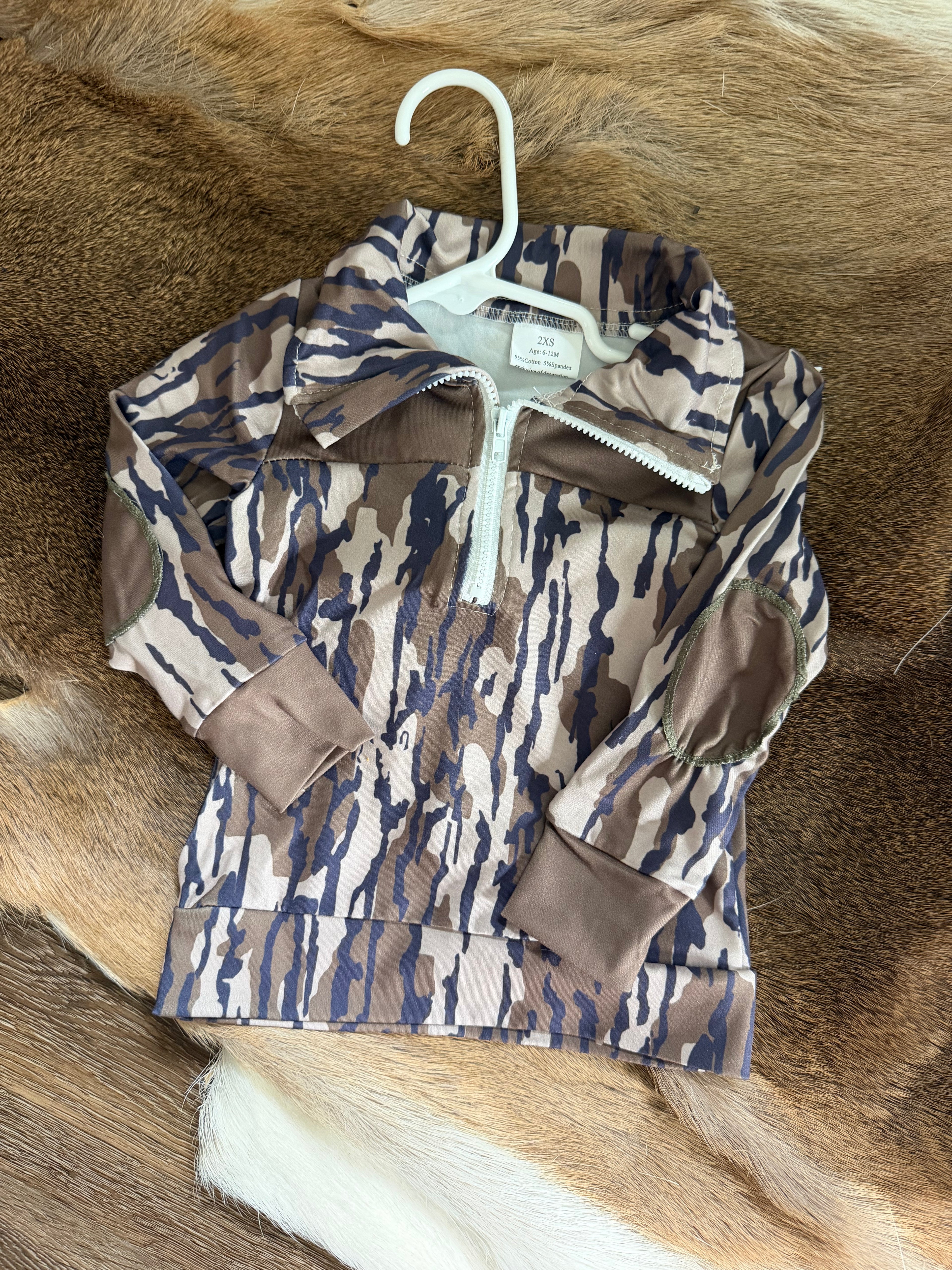 Brown elbow pad pullover