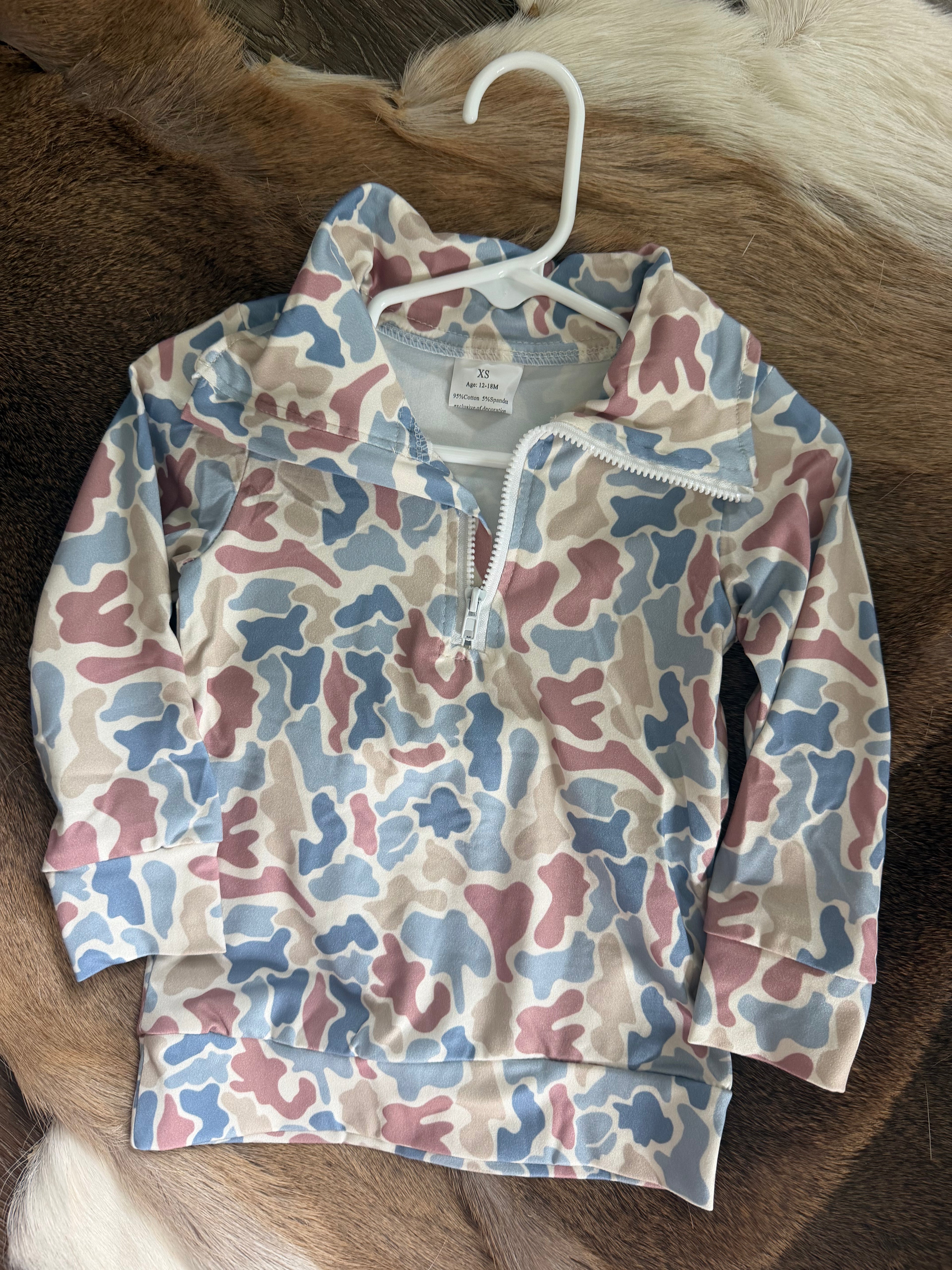 Blue camo pullover