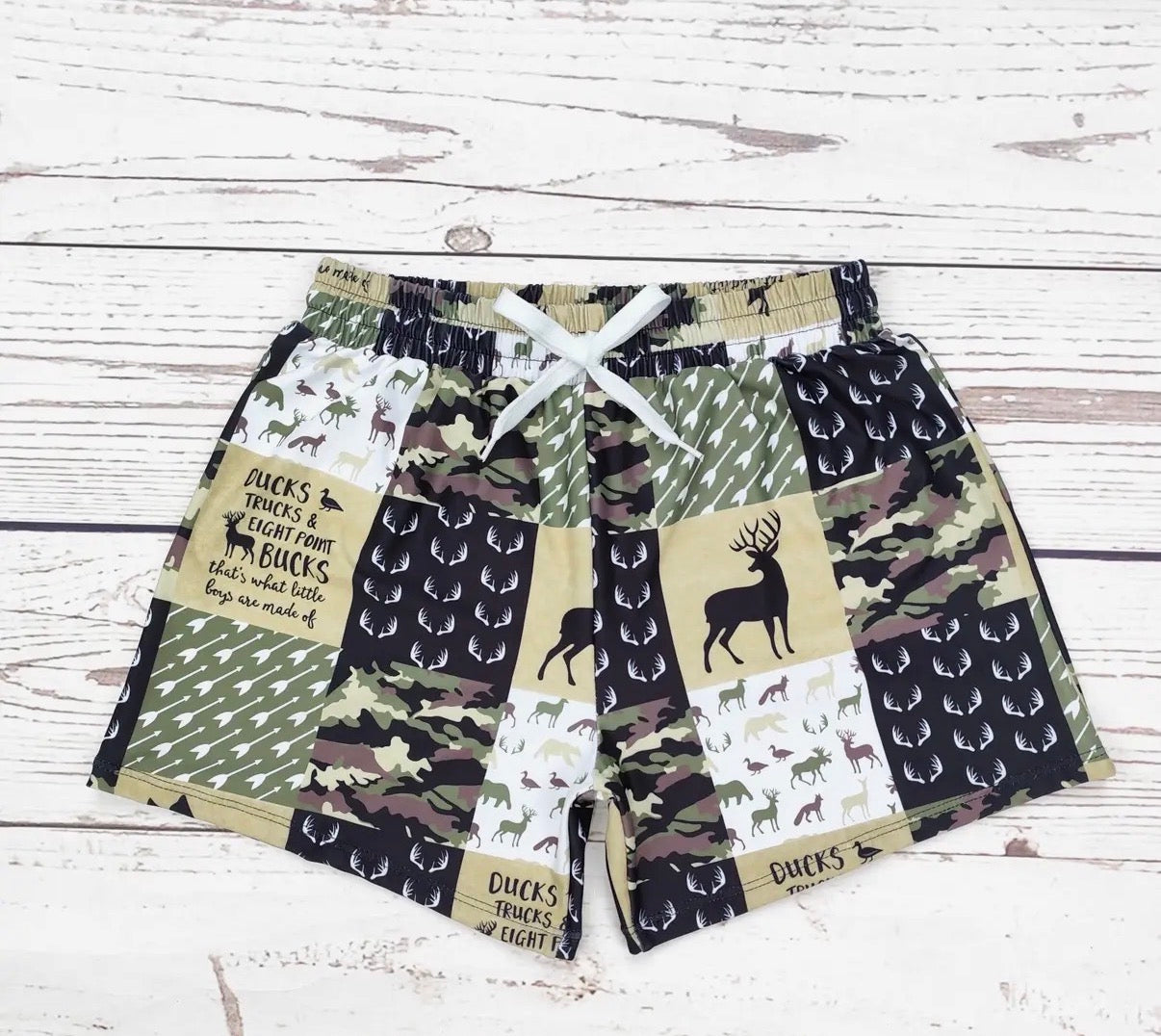 Boys camo Deer Swim Shorts
